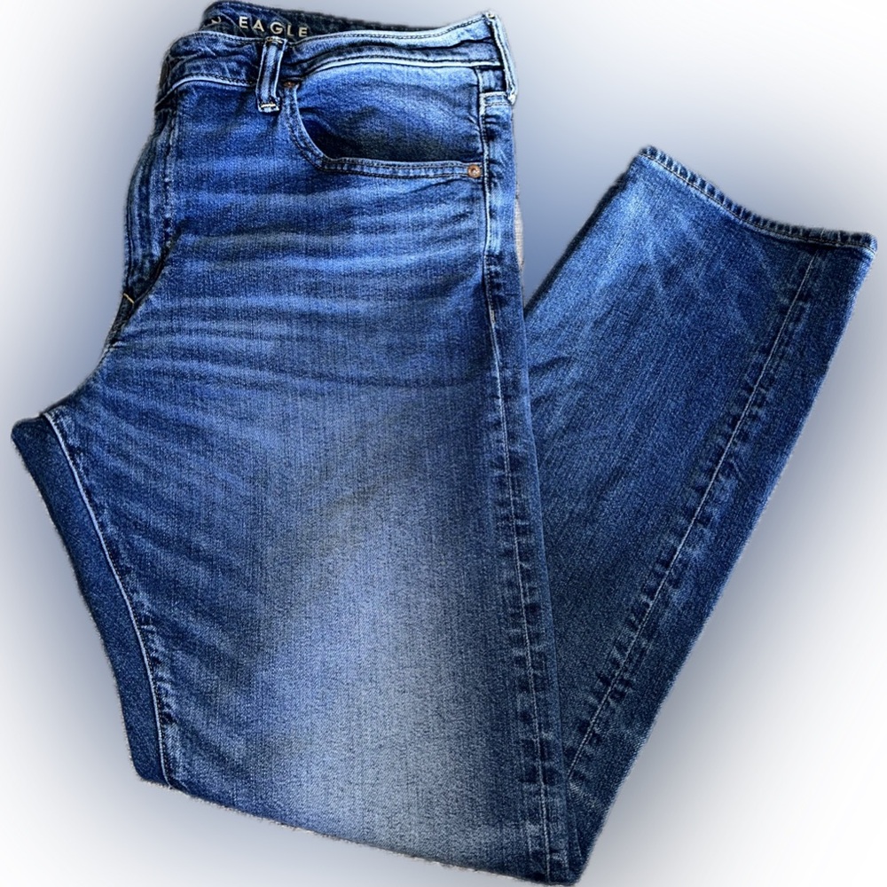 Men’s American Eagle Outfitters Denim Blue Slim Straight Flex Jeans - 38 x 32